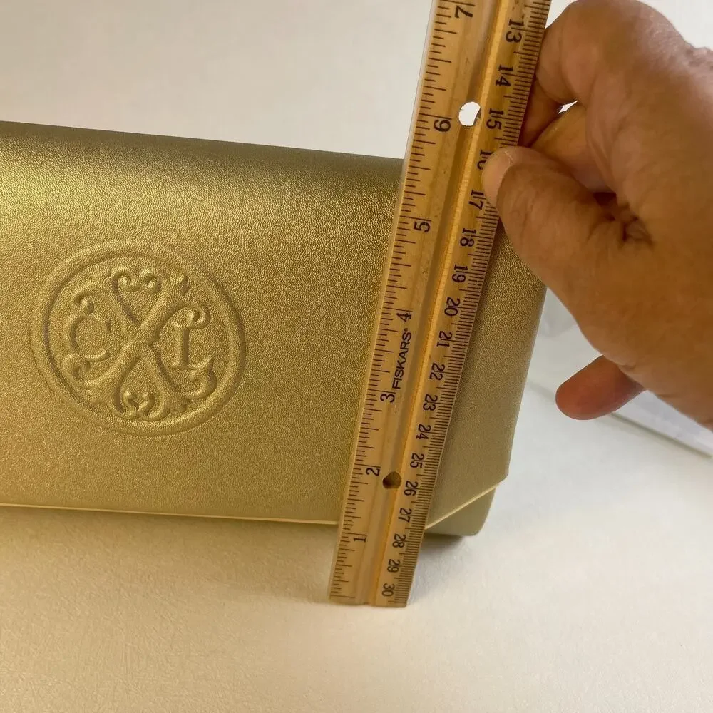 CXL Christian Lacroix Madison Smooth Clutch Gold Detachable Chain